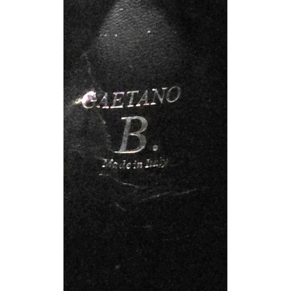 Gaetano B. Over The Knee Boots Womens 41 Black Leather Made in Italy Tall Heel